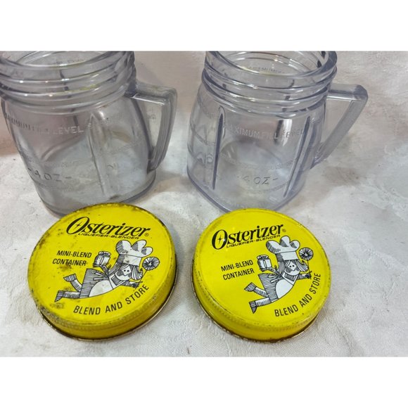 Osterizer Liquifier-Blender Containers w Covers 8 oz size Vintage - Picture 3 of 7